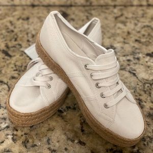 Superga straw platform sneakers